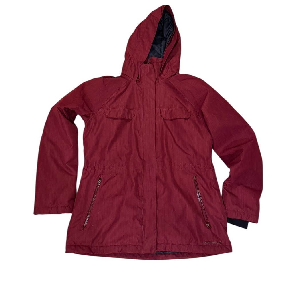 Merrell Ladies Red Anorak Jacket Hooded‎  perfect for chore coat sz large